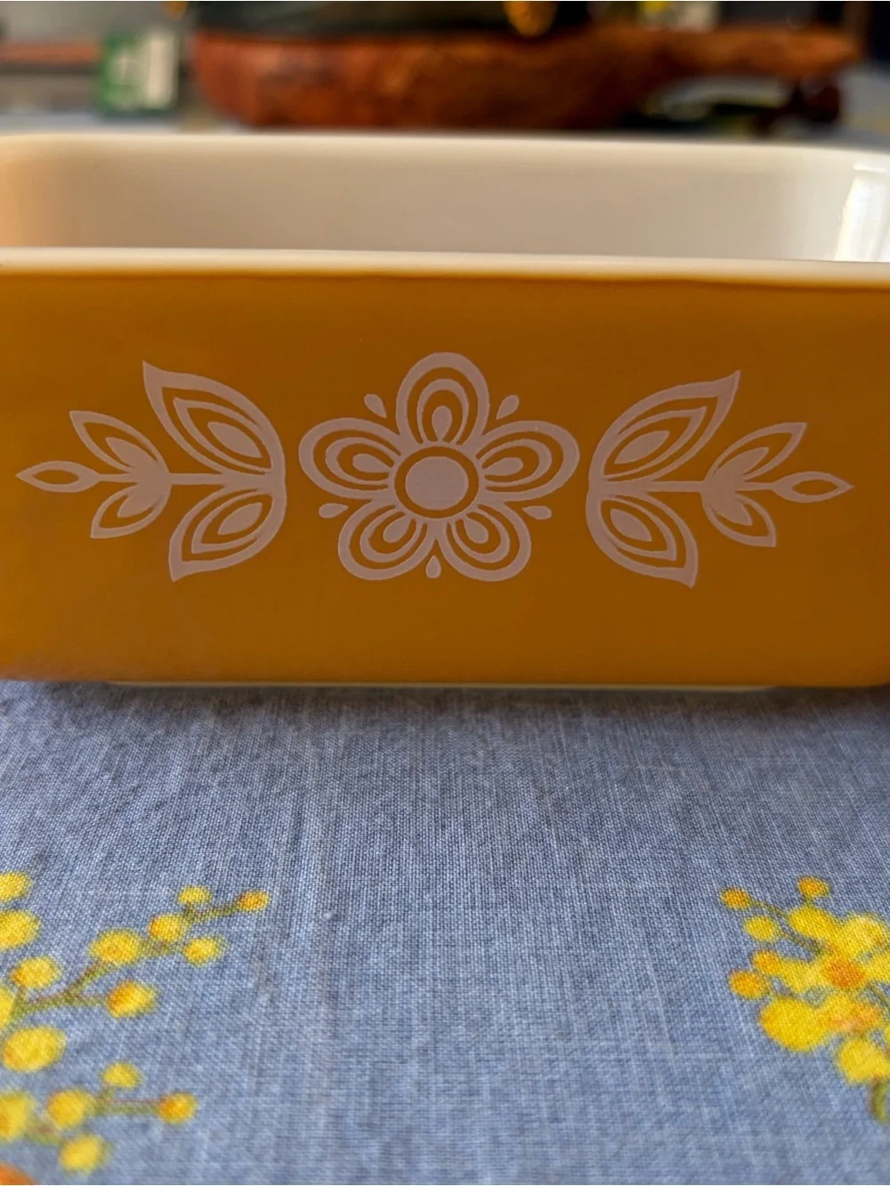Pyrex Yellow Floral Rectangular Baking Dish-vintage